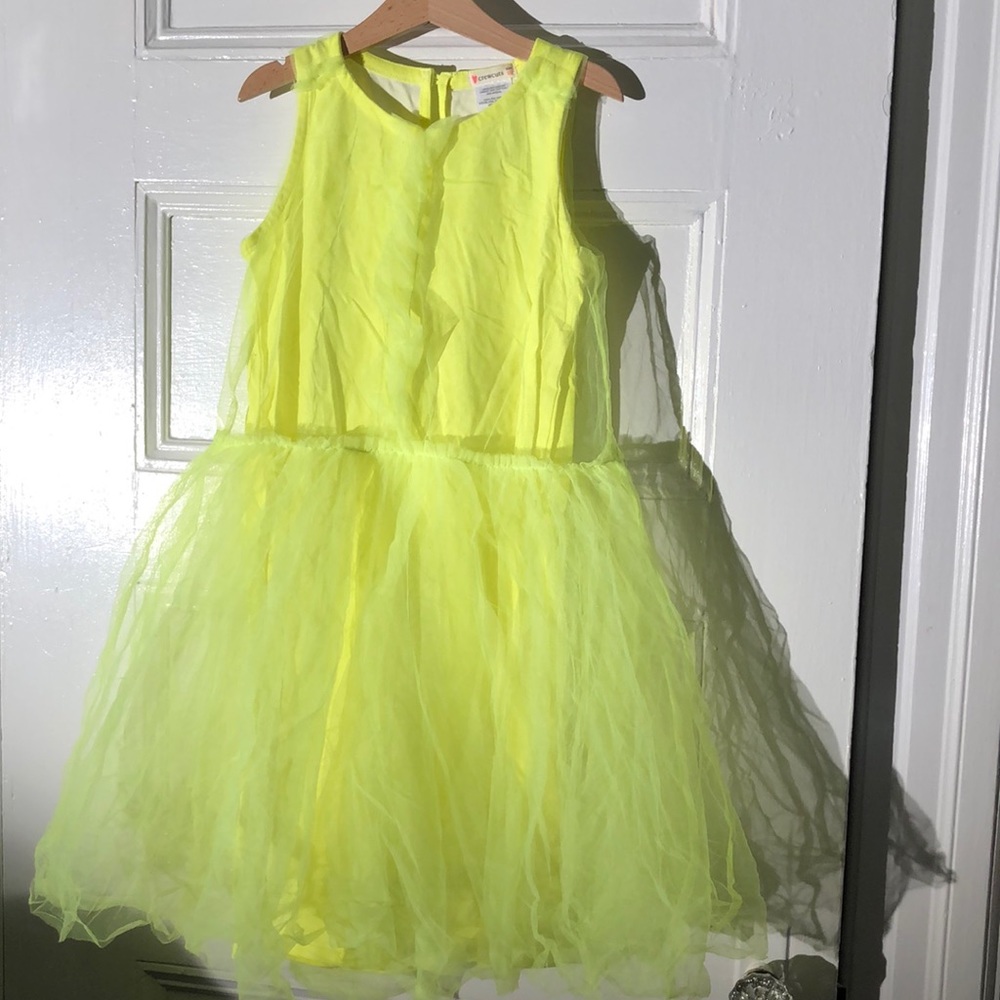 Crewcuts Neón green dress brand new